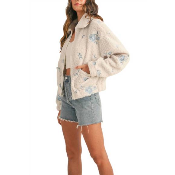 Mable | Jackets & Coats | New Mable Floral Embroidered Teddy Jacket In ...